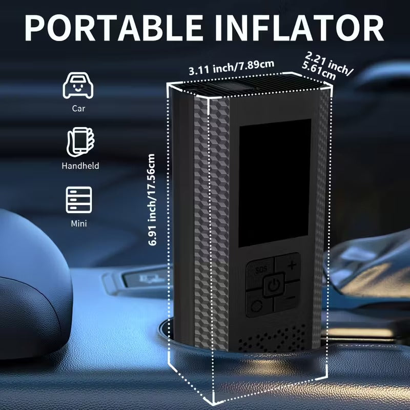 Bomba de ar portátil para pneus, 150PSI, com medidor de pressão de pneus, LED, 3x mais rápido, inflador inteligente sem fios para carros, motocicletas, bicicletas, bolas, etc.