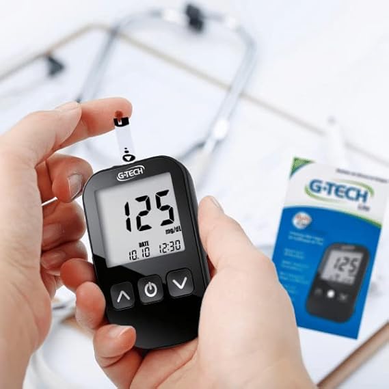 Kit Completo Diabetes: Estojo Organizador Portátil + Medidor de Glicemia G-Tech Lite com Tiras e Lancetas Controle sua glicemia com segurança e praticidade em qualquer lugar
