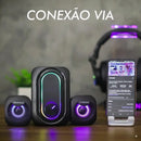Caixa De Som Gamer 2.1 Bluetooth Usb Pc Computador Tv KNUP 3 em 1
