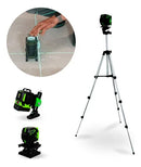 Kit Nível A Laser Verde 12 Linhas Esquadro + Suporte + Tripé