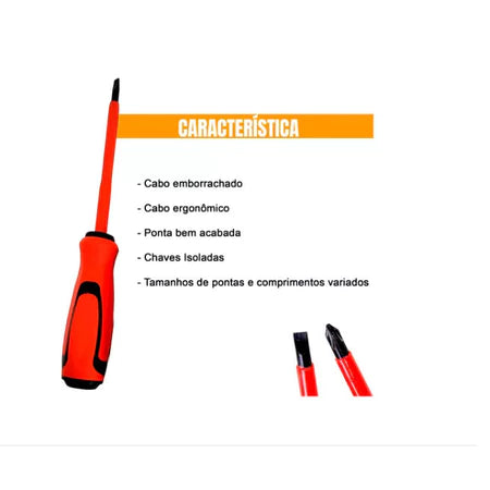 KIT CHAVES ISOLADAS PARA ELETRICISTA-NR10 BOM-3110