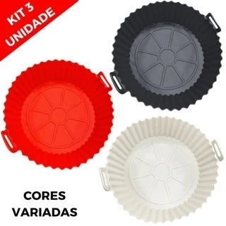 KIT Forma De Silicone Para Air Fryer Forno Microondas Fritadeira Assadeira – Reutilizável Antiaderente Flexível  4.8  5,3mil Avaliações