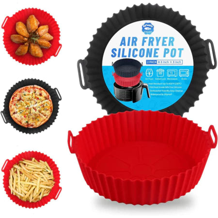 KIT Forma De Silicone Para Air Fryer Forno Microondas Fritadeira Assadeira – Reutilizável Antiaderente Flexível  4.8  5,3mil Avaliações