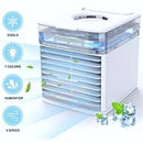 Mini Ar Condicionado Portatil Air Cooler Umidificador Climatizador Luz Led Original Usb Portatil