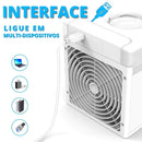 Mini Ar Condicionado Portatil Air Cooler Umidificador Climatizador Luz Led Original Usb Portatil